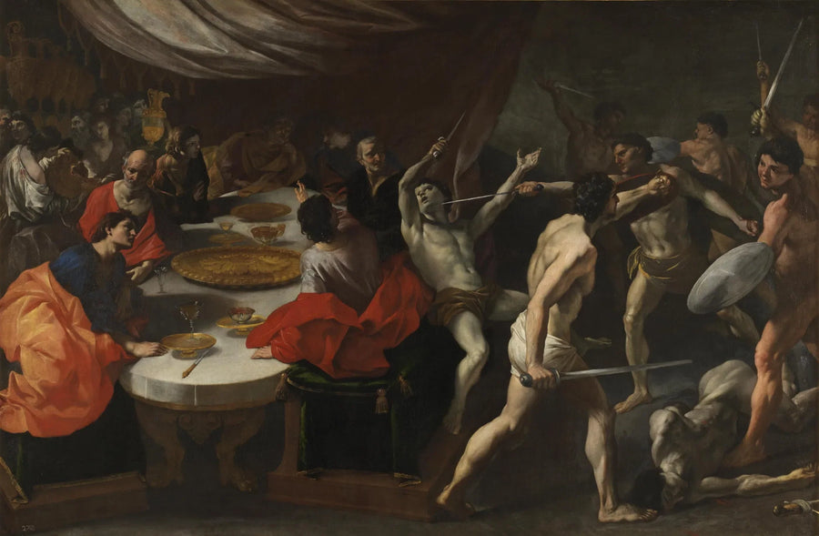 Gladiaattorit juhlapöydässä - Giovanni Lanfranco