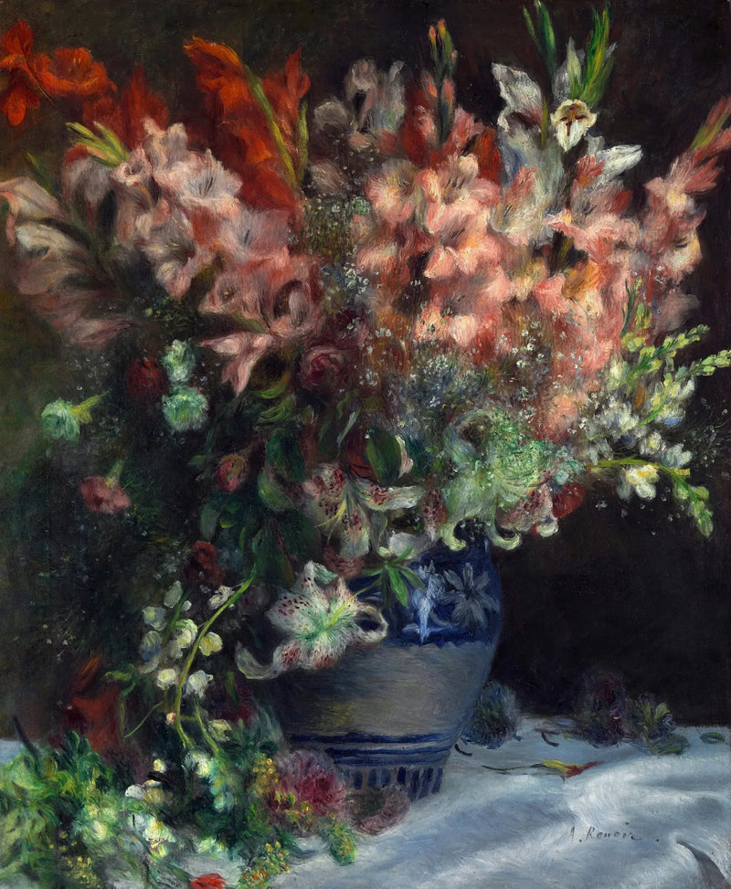 Gladiolukset maljakossa - Pierre-Auguste Renoir