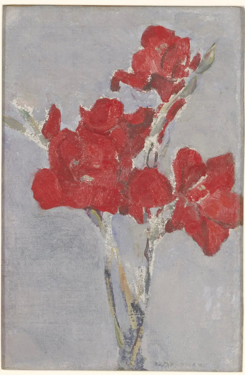 Punaiset gladiolit - Piet Mondrian