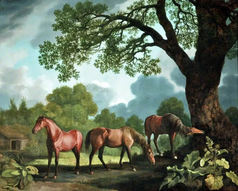 Gnawpost ja kaksi muuta varsaa - George Stubbs