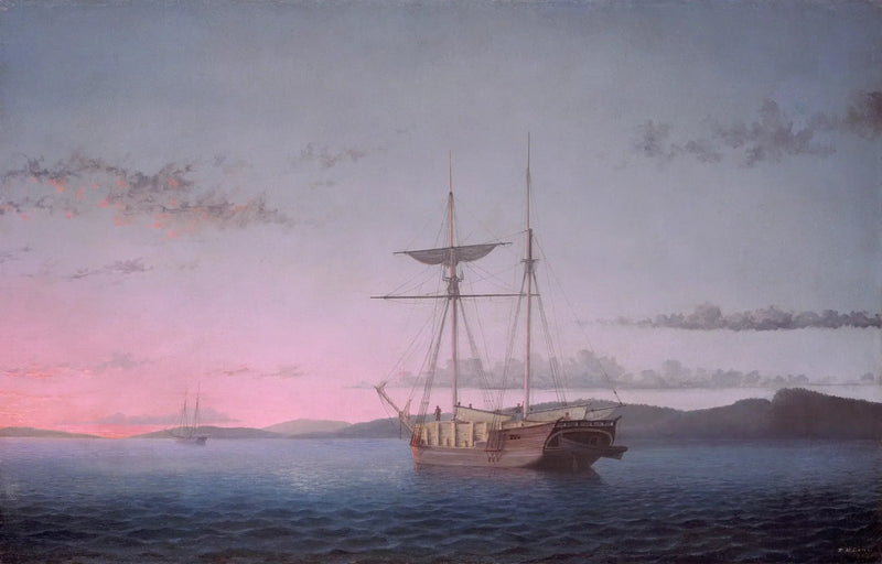 Metsäalukset iltana Penobscotin lahdella - Fitz Henry Lane