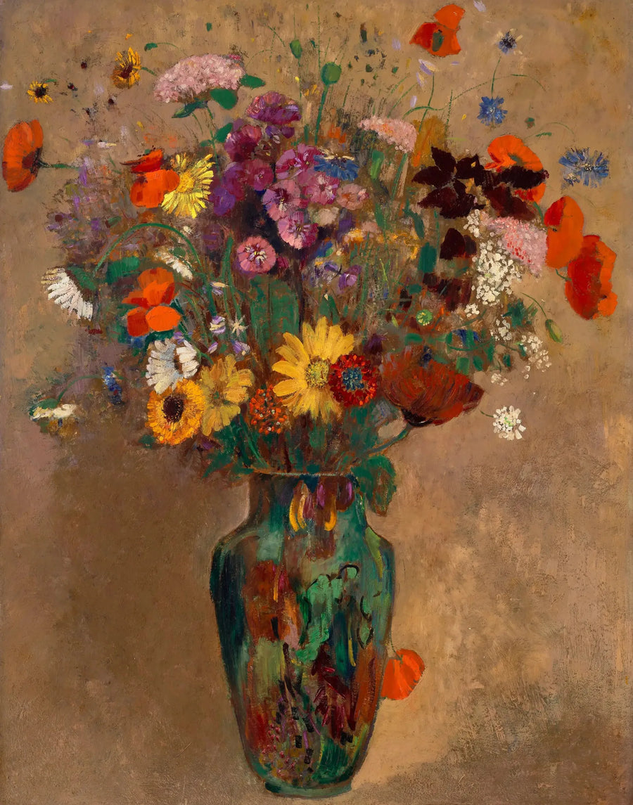 Suuri niittykukkakimppu - Odilon Redon