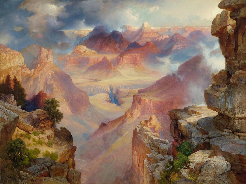 Grand Canyon Arizonassa auringonlaskun aikaan - Thomas Moran