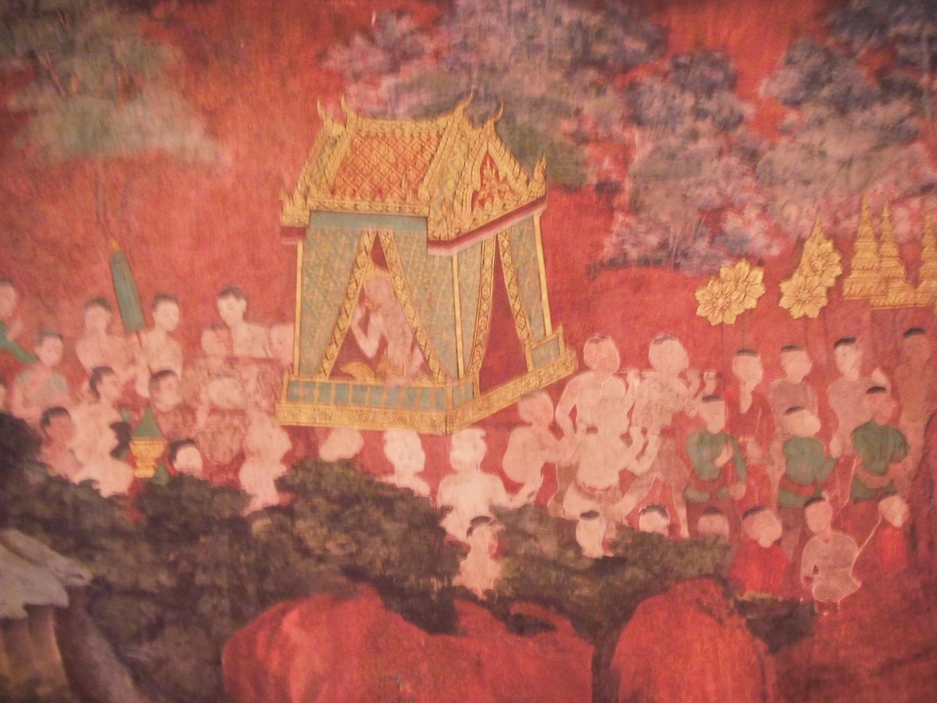 Grand panneau narratif de Wat Suwannaram, Ateliers de Wat Suwannaram, XIXe siècle