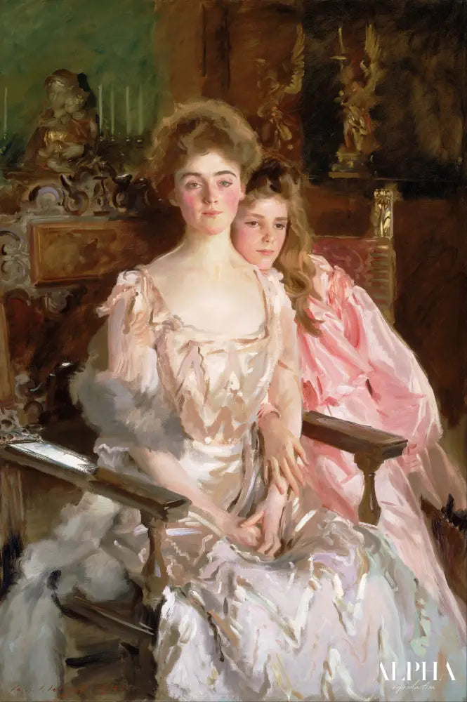 Gretchen Osgood Warren et sa fille Rachel - John Singer Sargent - Reproductions de tableaux et peintures haut de gamme