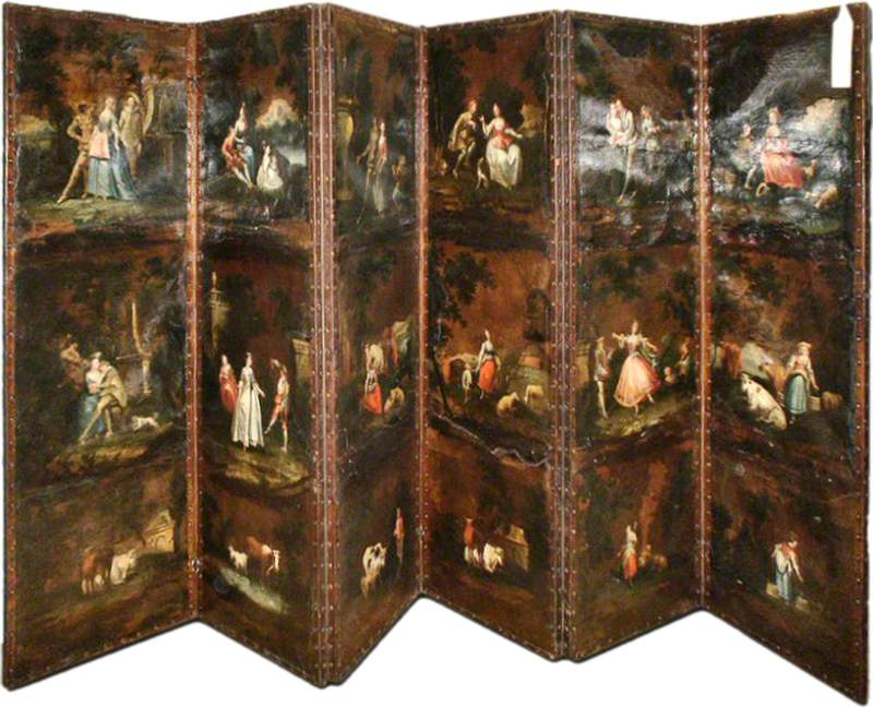 Eighteen paysages avec animaux et personnages (paravent) - Antoine Watteau