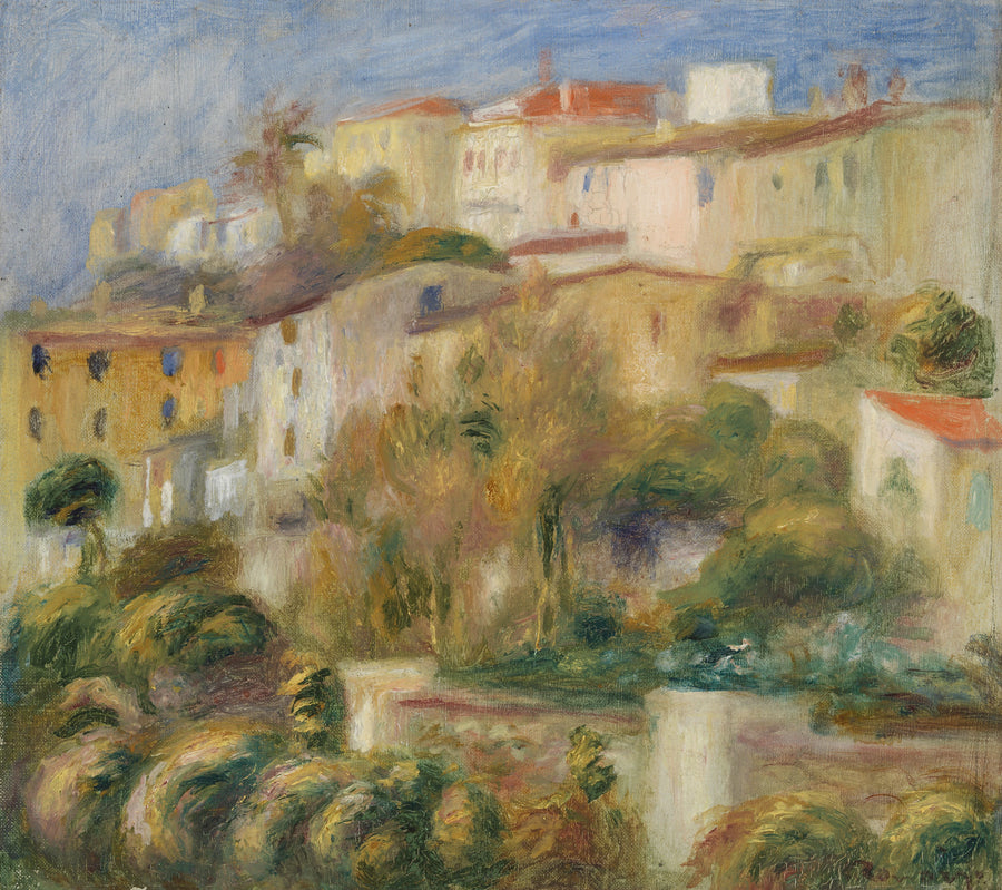 Koteja kukkulalla (Ryhmä taloja rinteen päällä) - Pierre-Auguste Renoir