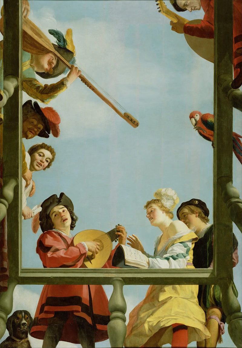 Musiikkiryhmä parvekkeella - Gerrit van Honthorst
