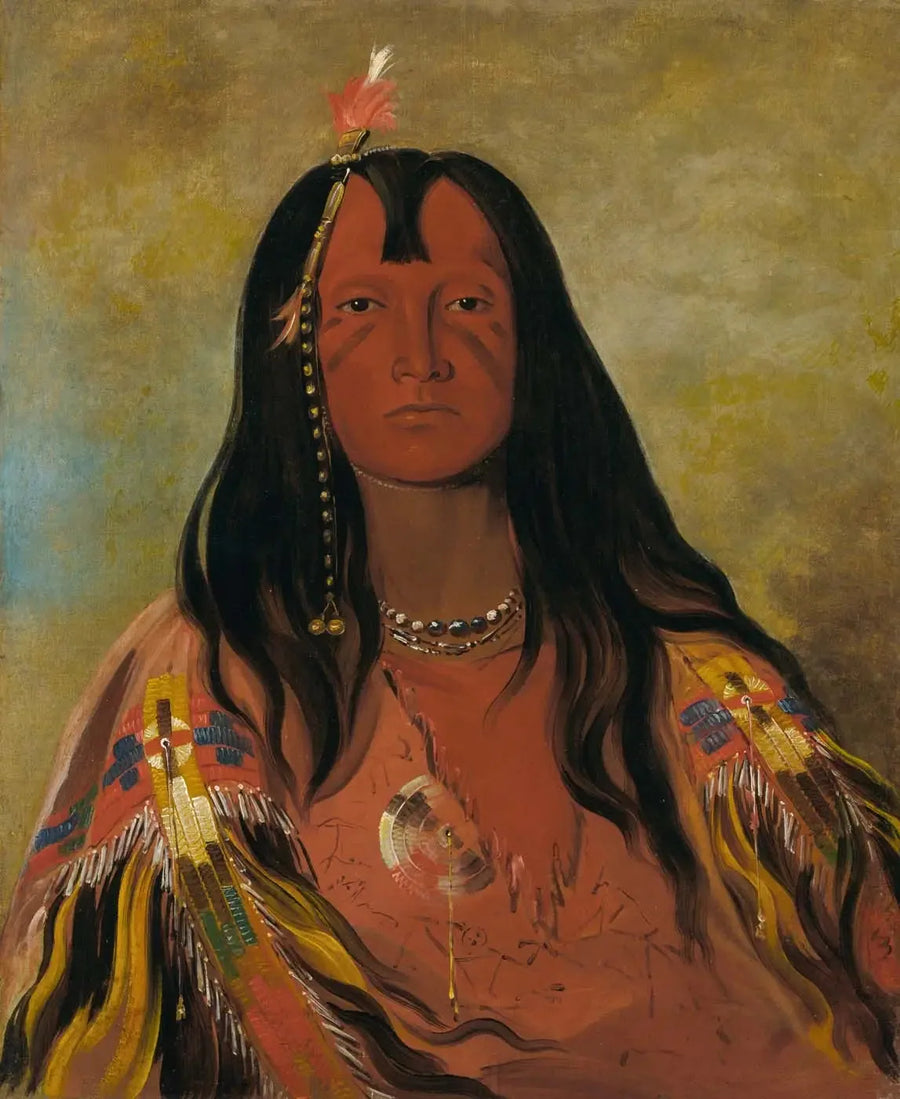 H'co-a-h'co-a-h'cotes-min, Ei sarvia päässä, rohkea - George Catlin