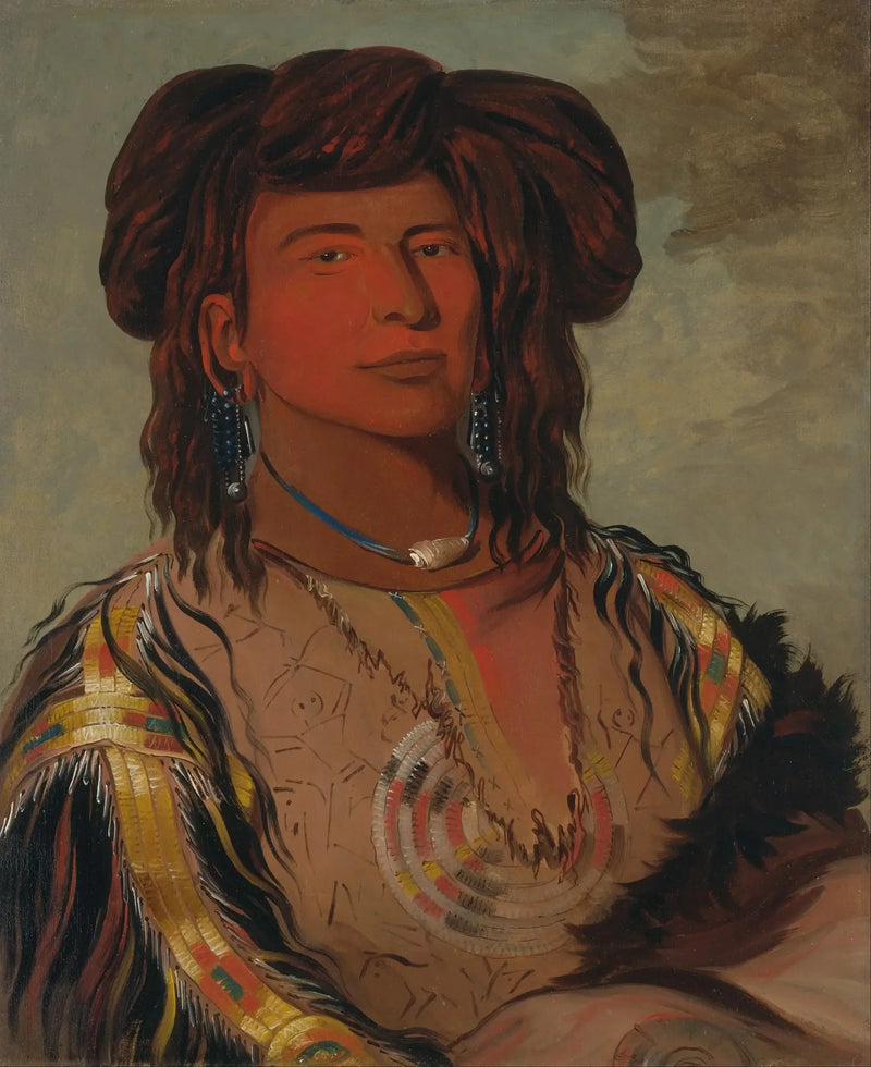 Ha-wón-je-tah, Une Corne, Päällikkö Miniconjou-heimossa - George Catlin