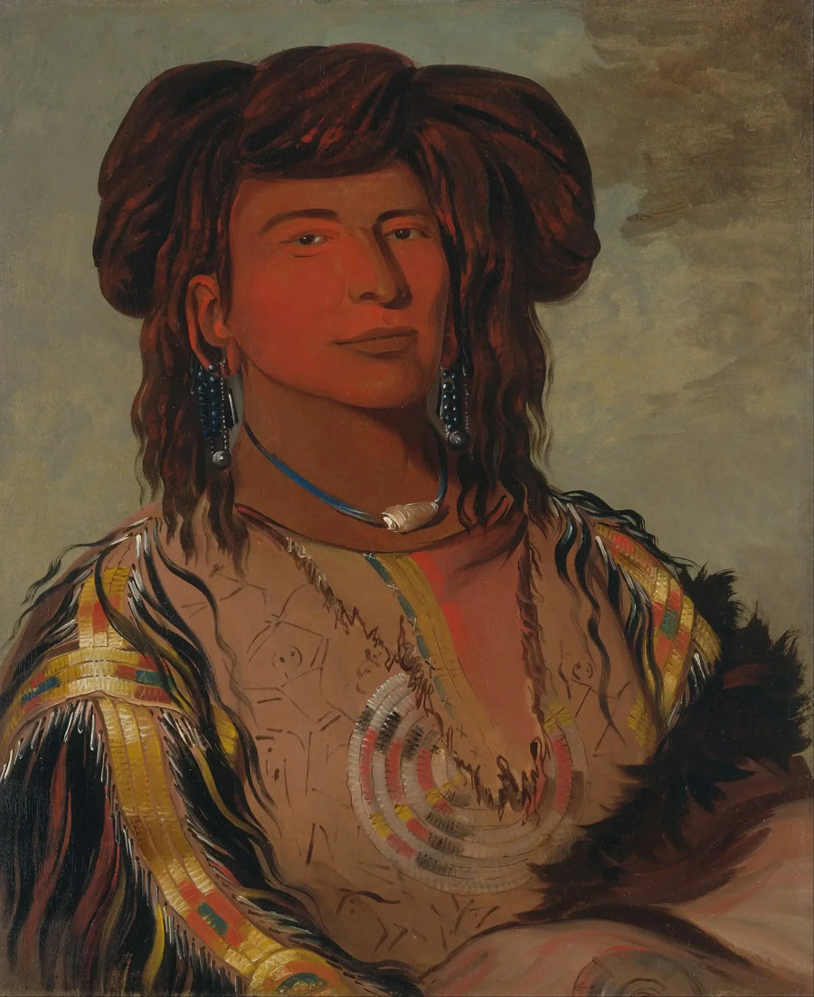 Ha-wón-je-tah, Une Corne, Päällikkö Miniconjou-heimossa - George Catlin