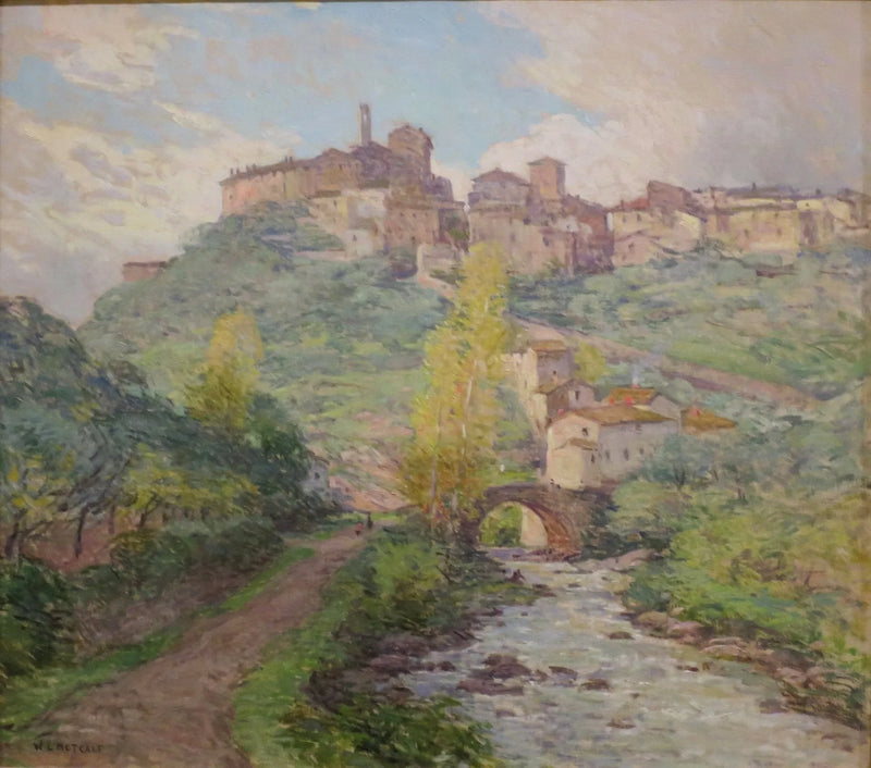 Asuinrakennukset rinteessä, Pelago, Italia - Willard Metcalf