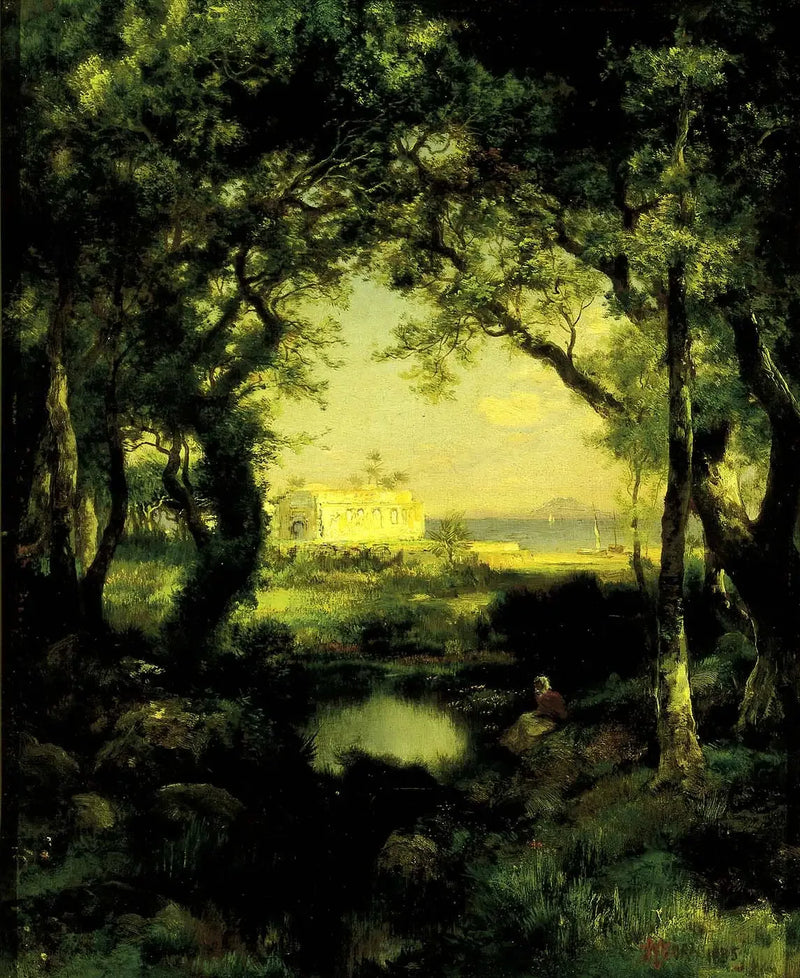 Mexicalainen hacienda, Cuitzeo-järvi - Thomas Moran