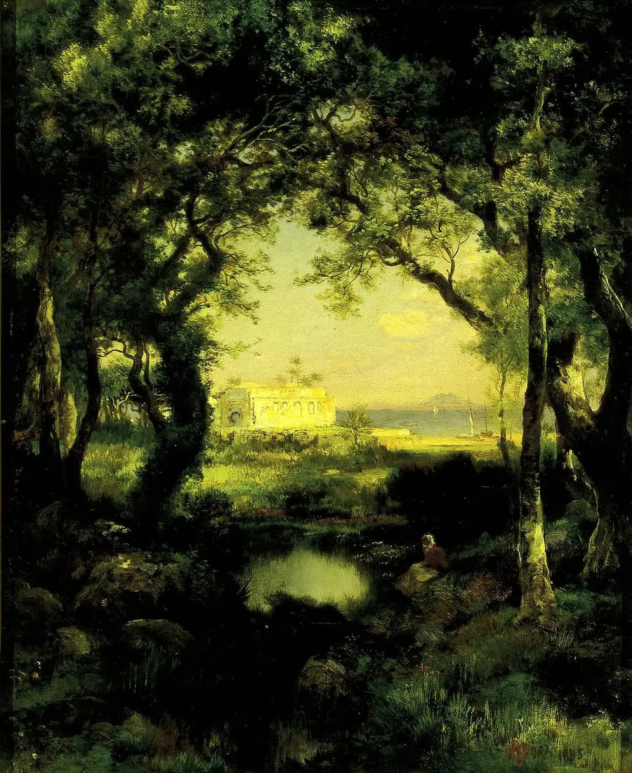 Mexicalainen hacienda, Cuitzeo-järvi - Thomas Moran
