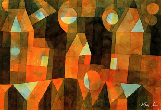 Haeuser an der Bruecke - Paul Klee - Reproductions de tableaux et peintures haut de gamme