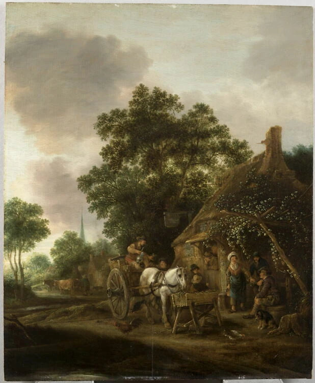La halte devant l'auberge - Isaack van Ostade
