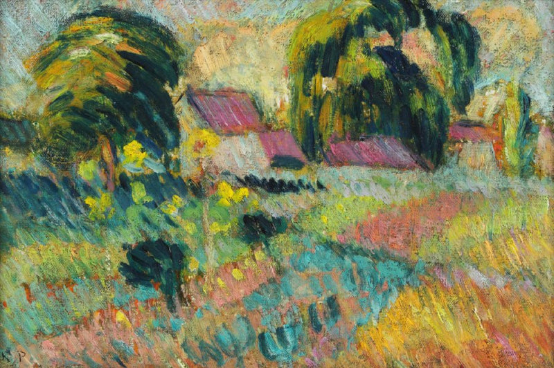 Rouenin lähiympäristön Hameau - Robert Antoine Pinchon