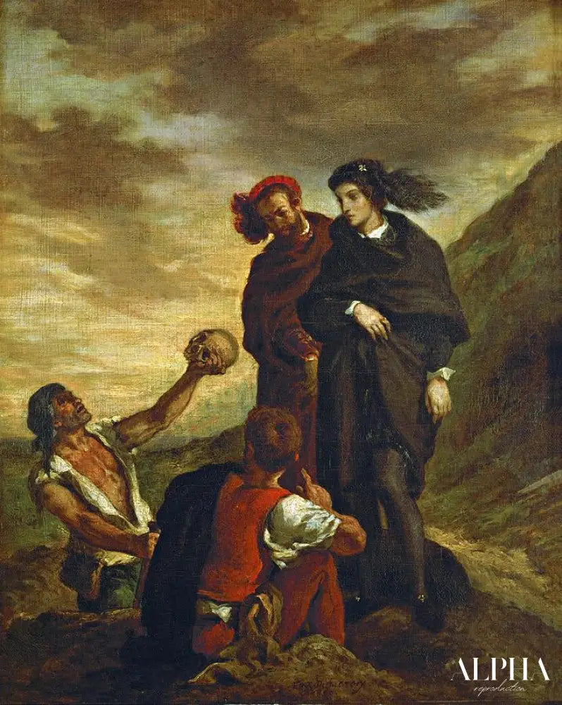 Hamlet et Horatio au cimetière - Eugène Delacroix - Reproductions de tableaux et peintures haut de gamme