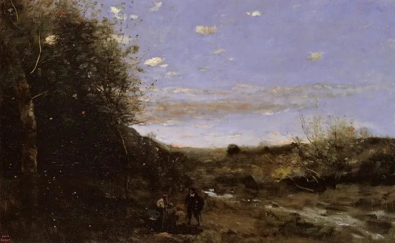 Hamlet ja hautaaja - Jean-Baptiste Camille Corot