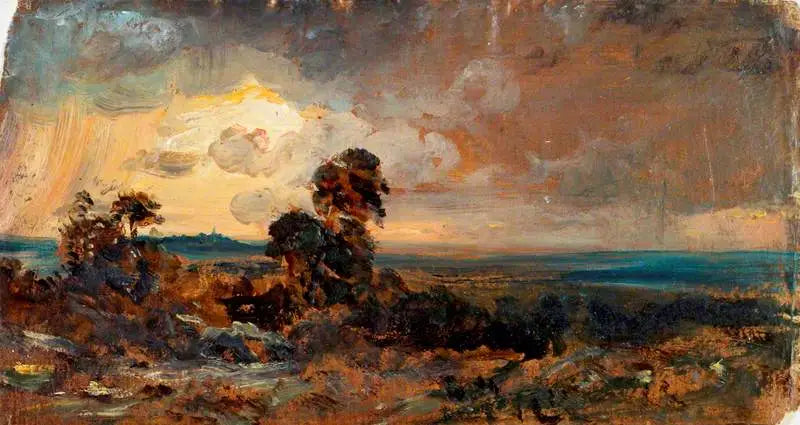 Hampstead : Myrskyinen auringonlasku - John Constable
