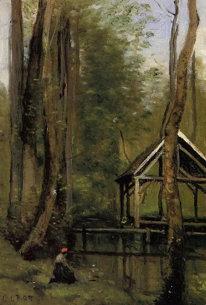 Kalastusteltta Mothoisissa lähellä Gournay-en-Braisia - Jean-Baptiste Camille Corot