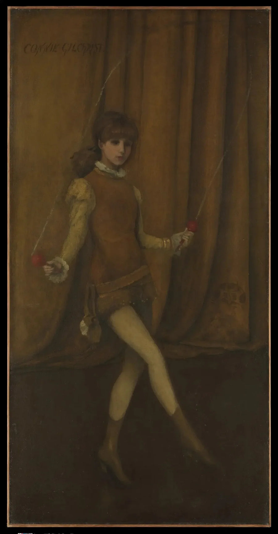 Harmonia keltaisessa ja kullassa: Kulta tyttö — Connie Gilchrist - James Abbott McNeill Whistler