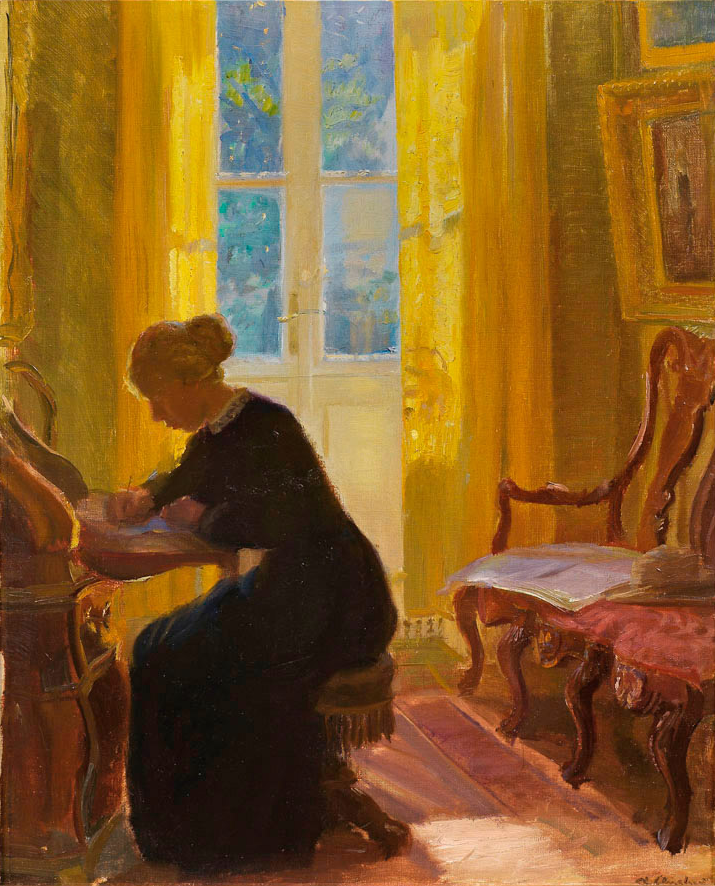 Helga Ancher kirjoittaa. -Anna Ancher