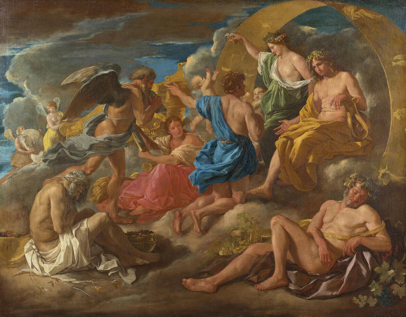 Hélios ja Phaëton Saturnuksen ja neljän vuodenajan kanssa - Nicolas Poussin
