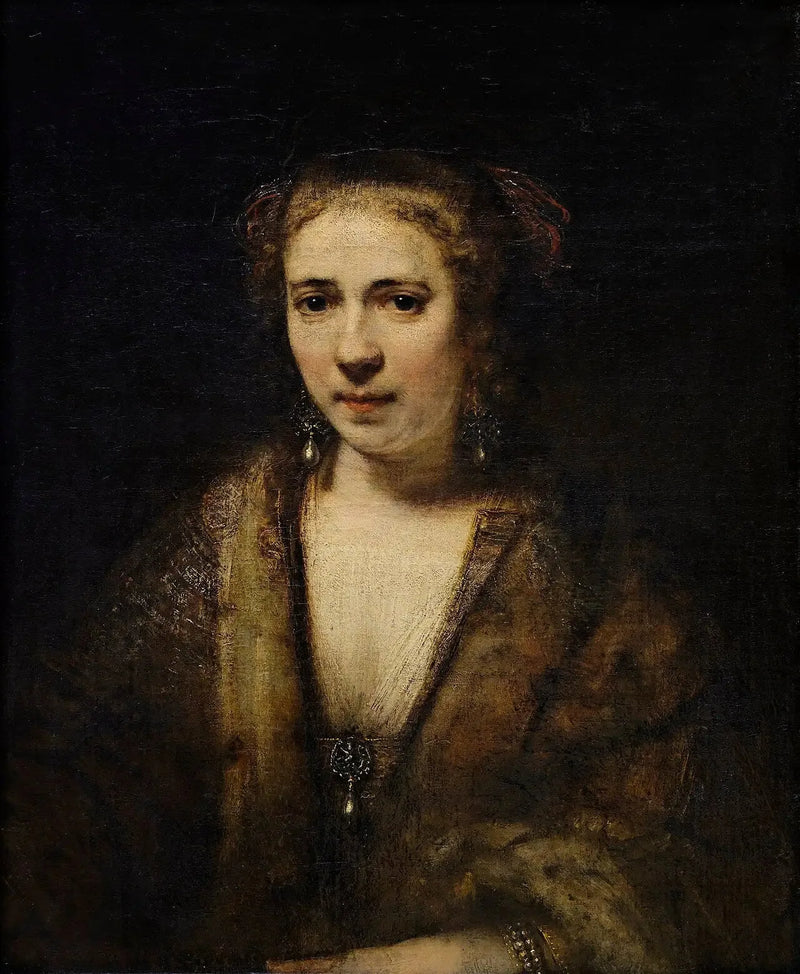 Hendrickje Stoffels samettihattussa - Rembrandt