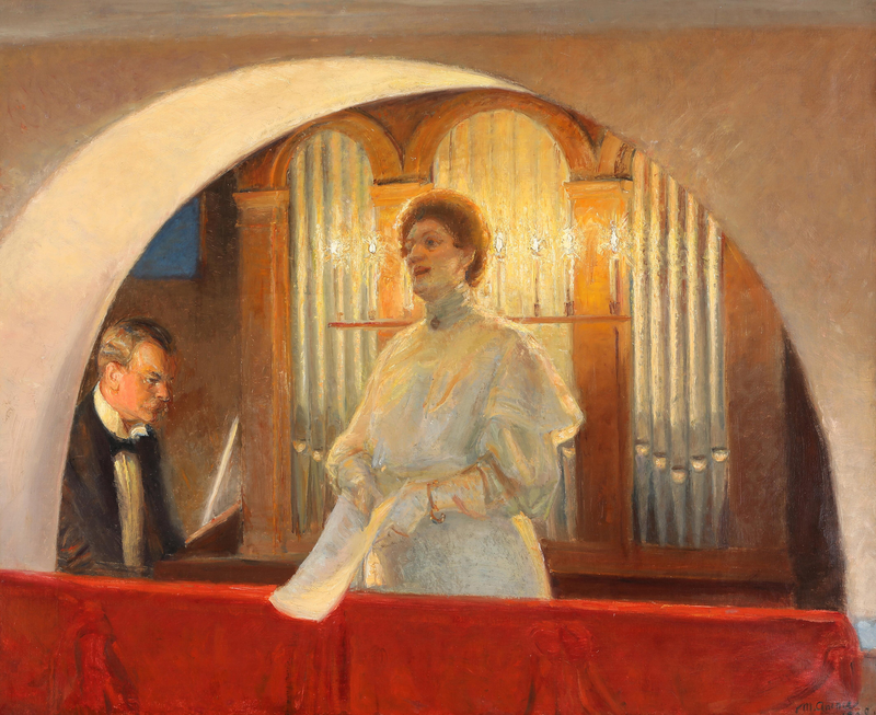 Henny Brodersen Skagenin kirkossa. -Michael Peter Ancher