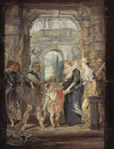 Henri IV antaa hallitusvallan Marie de Médicisille - Peter Paul Rubens
