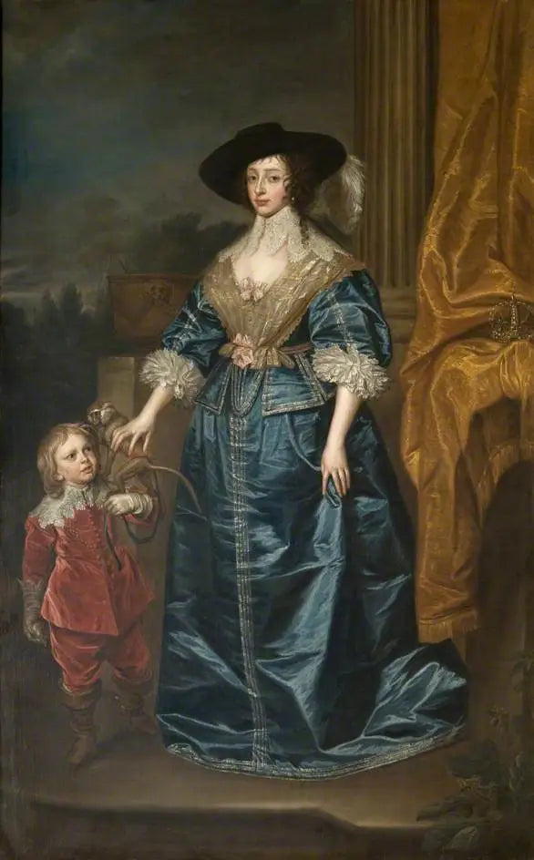 Henrietta Maria (1609–1669), nuken kanssa, Geoffrey Hudson - Antoine van Dyck