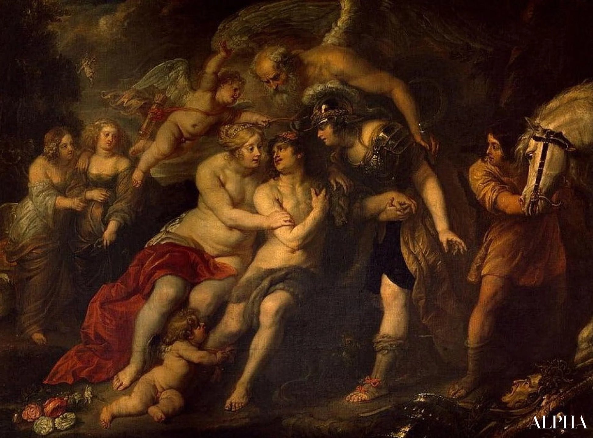 Hercule tienhaarassa - Peter Paul Rubens - Korkealaatuiset taulujen ja maalauksien reproduktiot