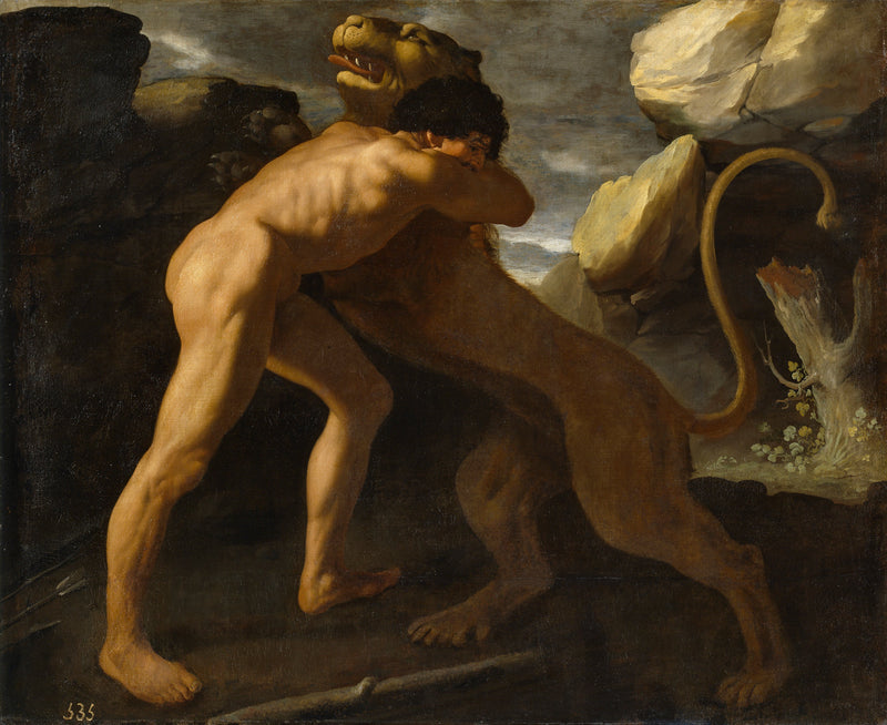 Hércules taistelee Nemean leijonaa vastaan - Francisco de Zurbarán