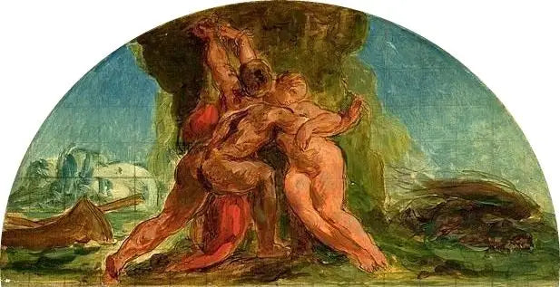 Herkules vapauttaa Hesione - Eugène Delacroix
