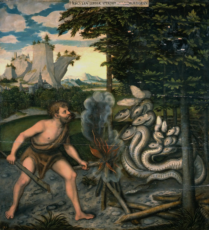 Herkules surmaamassa Lerneen Hydra - Lucas Cranach vanhempi