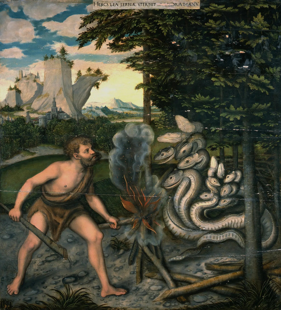 Herkules surmaamassa Lerneen Hydra - Lucas Cranach vanhempi