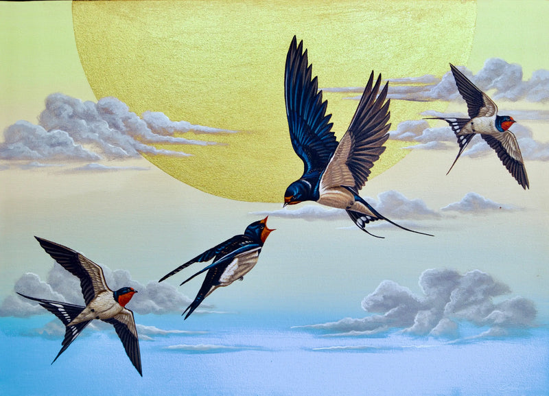 Hirvonen taivaalla  | 70 x 50 cm