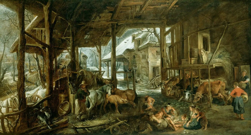 Talvi : Navetan sisätila - Peter Paul Rubens
