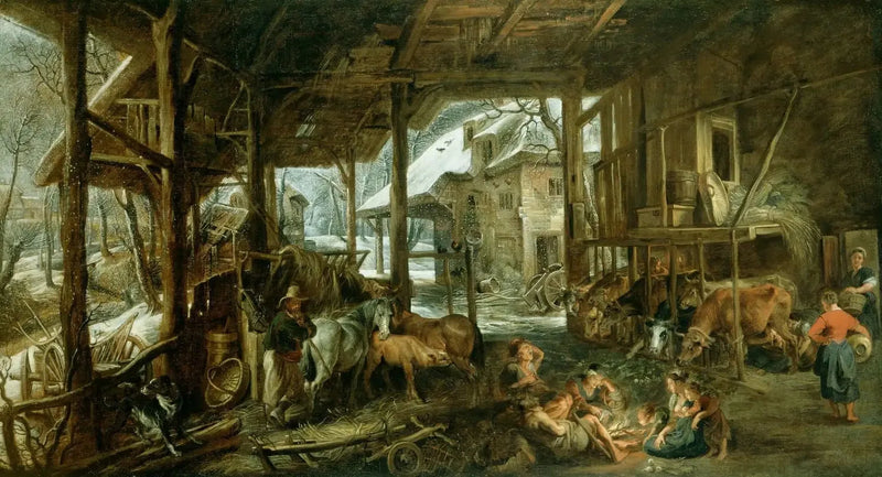 Talvi : Navetan sisätila - Peter Paul Rubens
