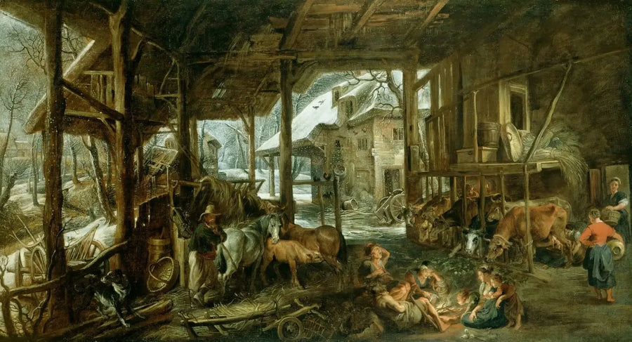 Talvi : Navetan sisätila - Peter Paul Rubens