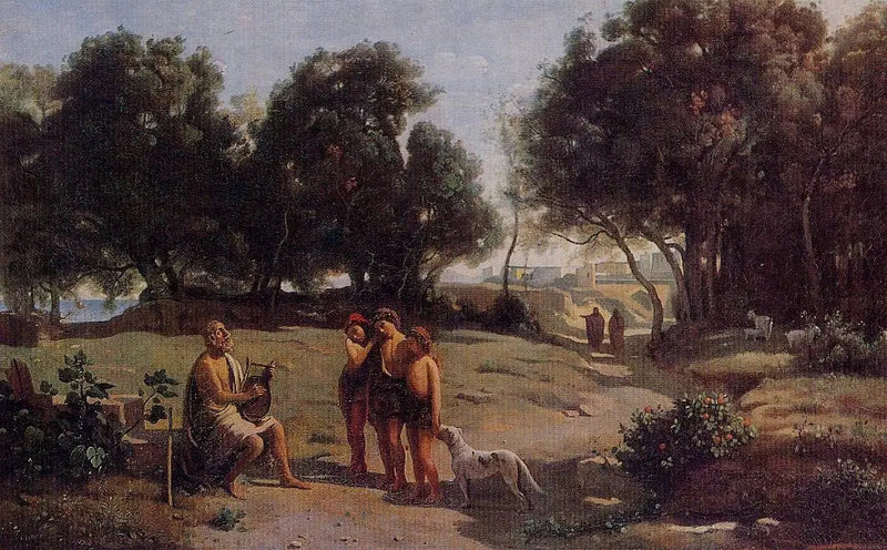 Homeros ja paimenet - Jean-Baptiste Camille Corot