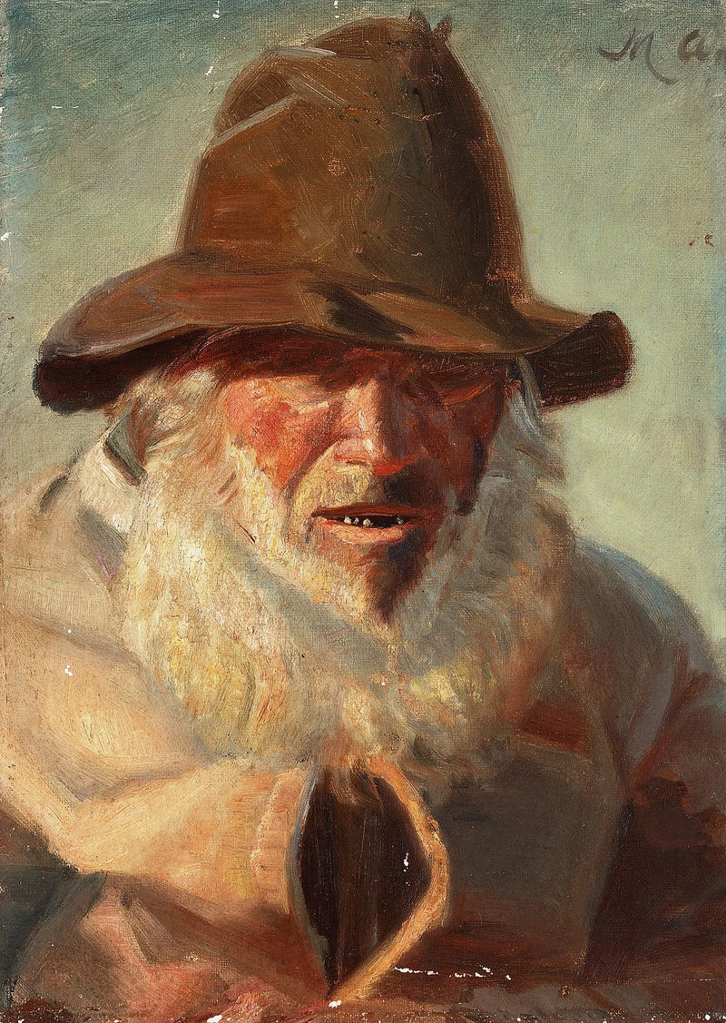 Valkopartainen mies. -Michael Peter Ancher