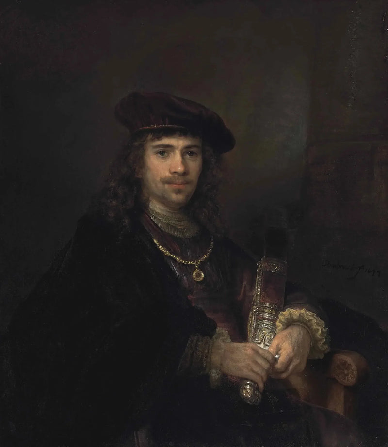Mies miekan ja beretin kanssa - Rembrandt