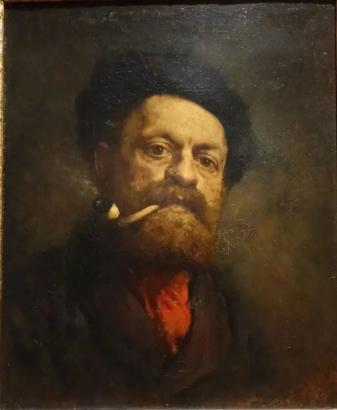 Mies piippu kanssa - Gustave Courbet
