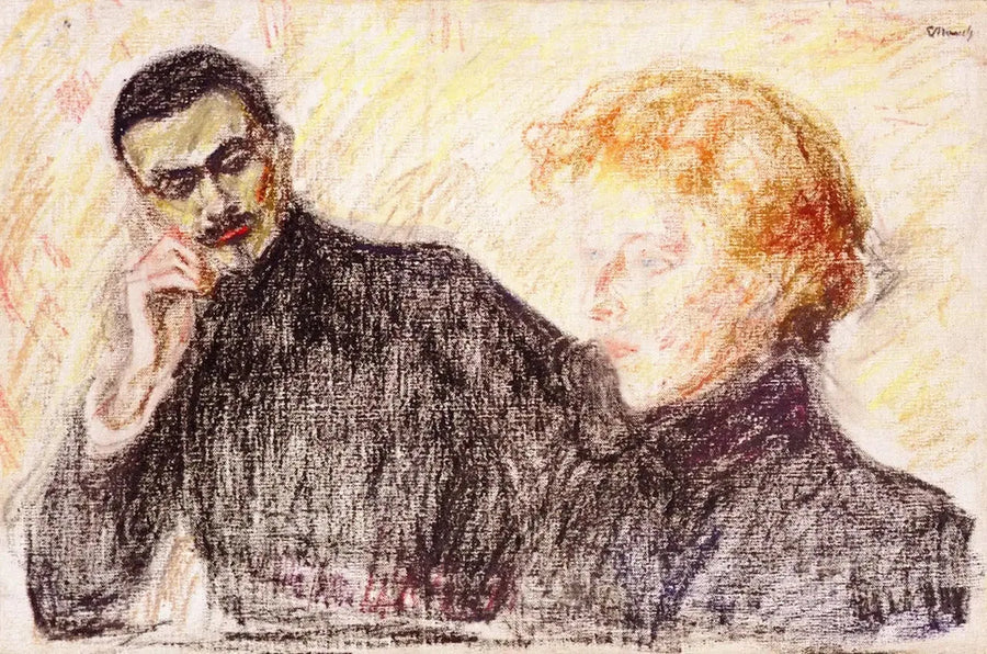 Ruskea mies ja punatukkainen nainen - Edvard Munch