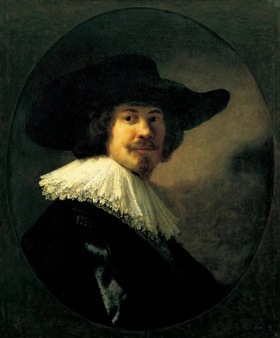 Laaja lierihattuinen miehen muotokuva - Rembrandt