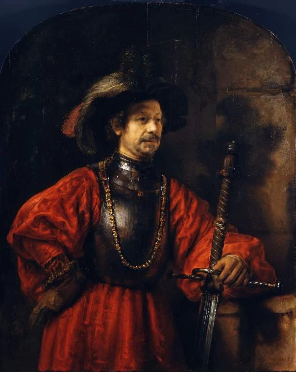 Sotilaspukuinen miehen muotokuva - Rembrandt