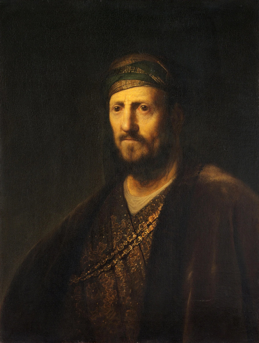 Itämaiseen pukuun pukeutuneen miehen rintakuva - Rembrandt
