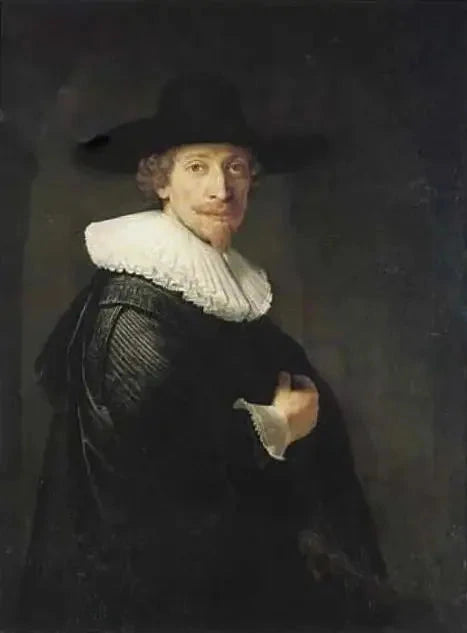 Miehen muotokuva seisomassa ovenpielessä - Rembrandt